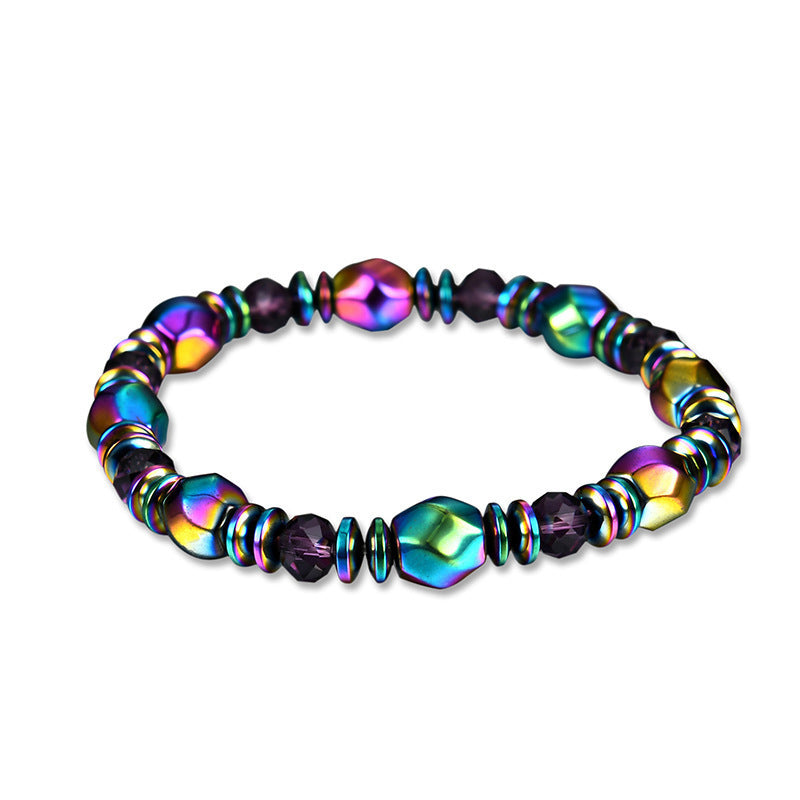 Wholesale double-layer colorful cut black gallstone bracelet