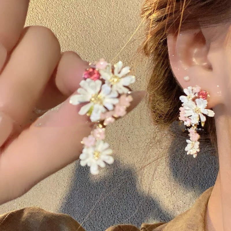 Wholesale  Flower Tassel Earrings Temperament  All-match Earrings
