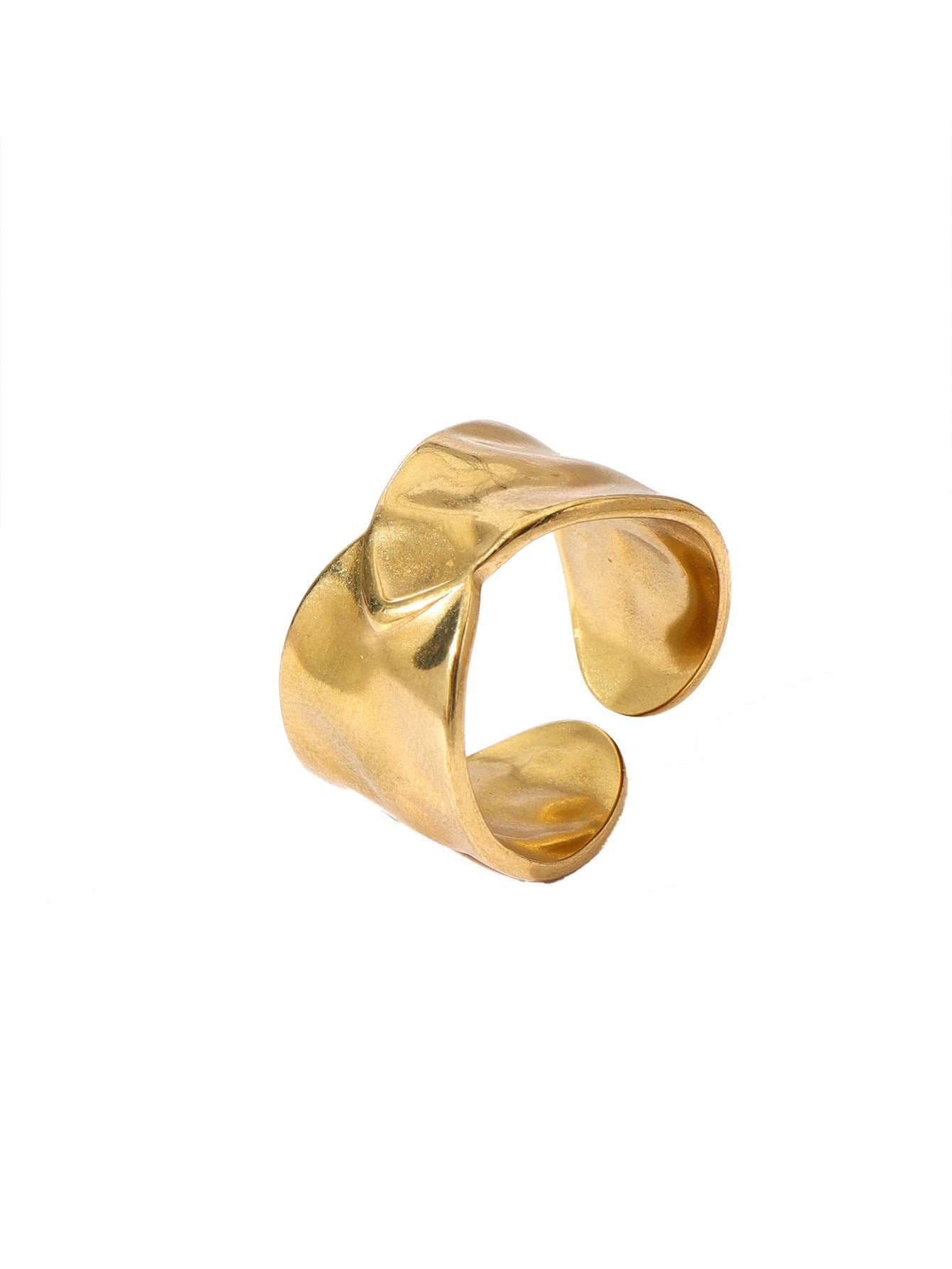 Wholesale Stainless Steel Palm Petal Ring 18k Gold Plated Rings ACC-RS-MuC011