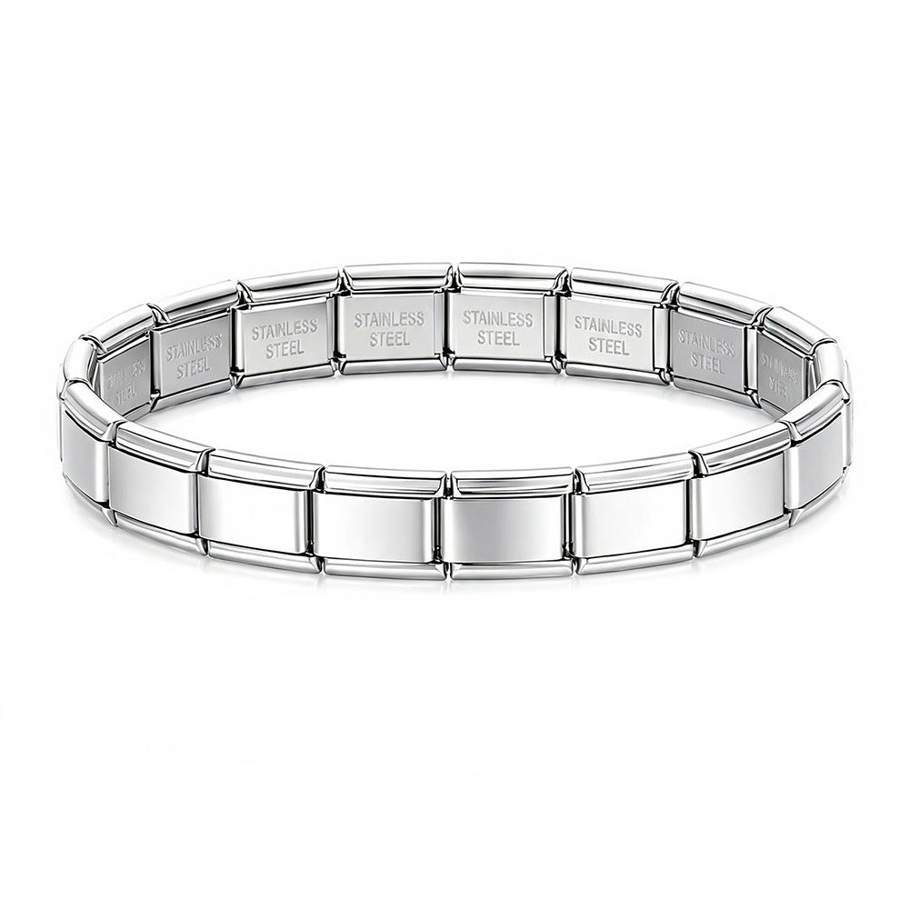 Wholesale Modern Italian Modular Stainless Steel Elastic Bracelet Unisex DIY Jewelry Accessory For Everyday Wear And Resale