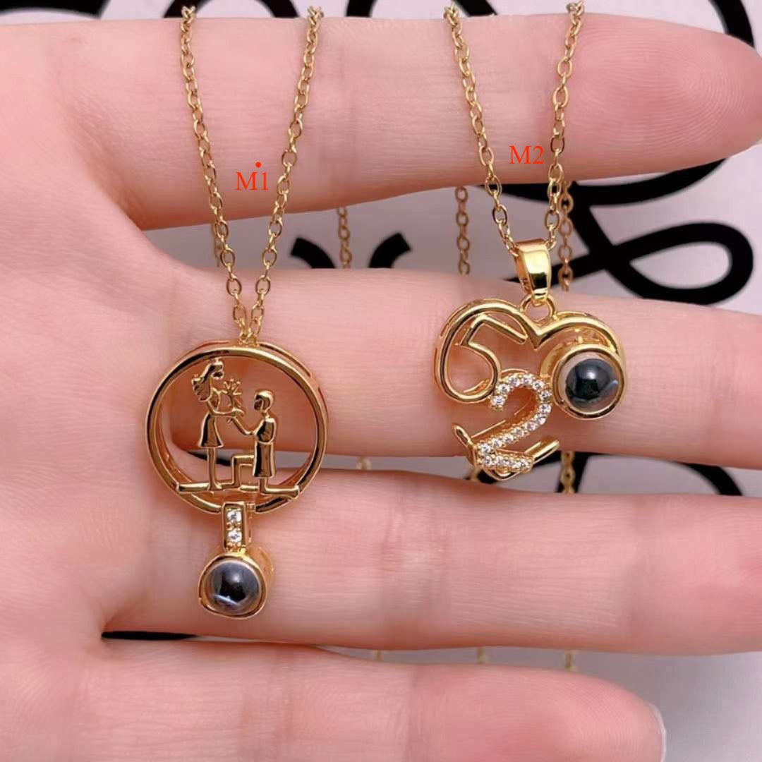 Wholesale 100 languages I love you projection temperature necklace