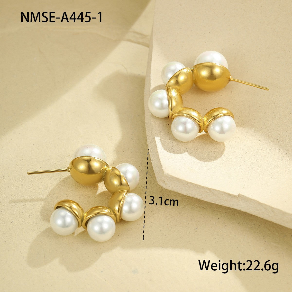 Wholesale  Stainless Steel Earrings Baroque Pearl Earrings