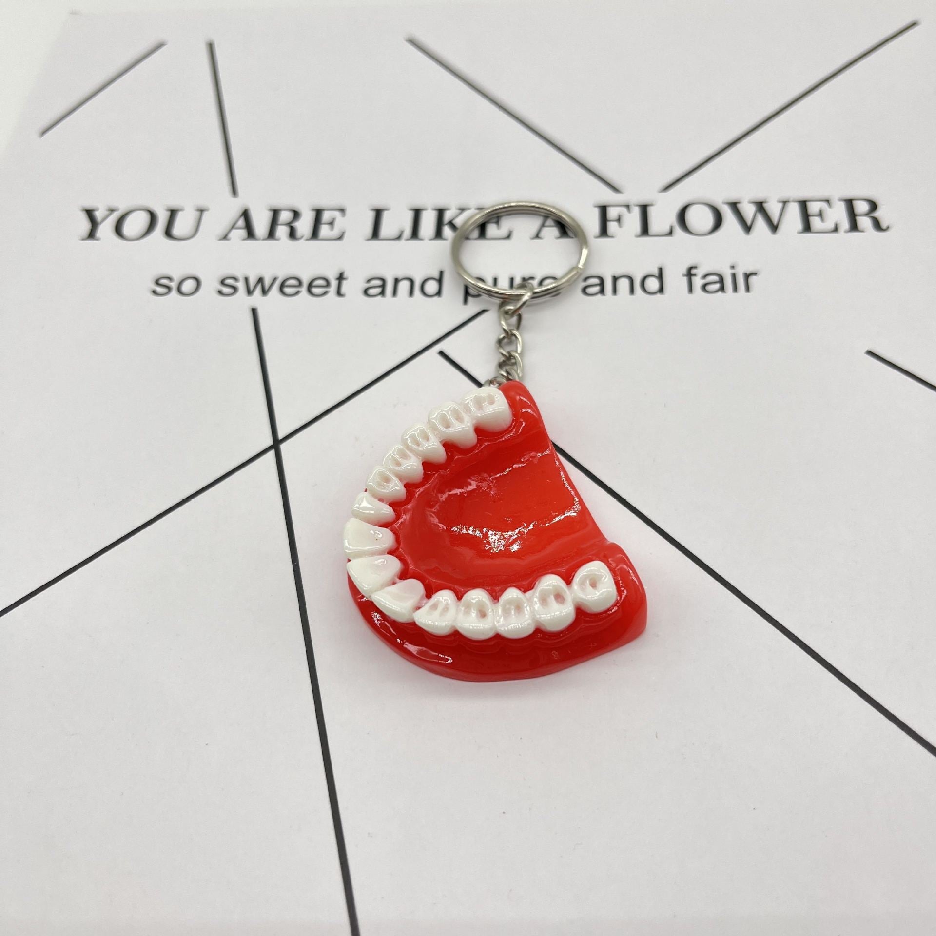 Wholesale Mini Resin Tooth Keychain