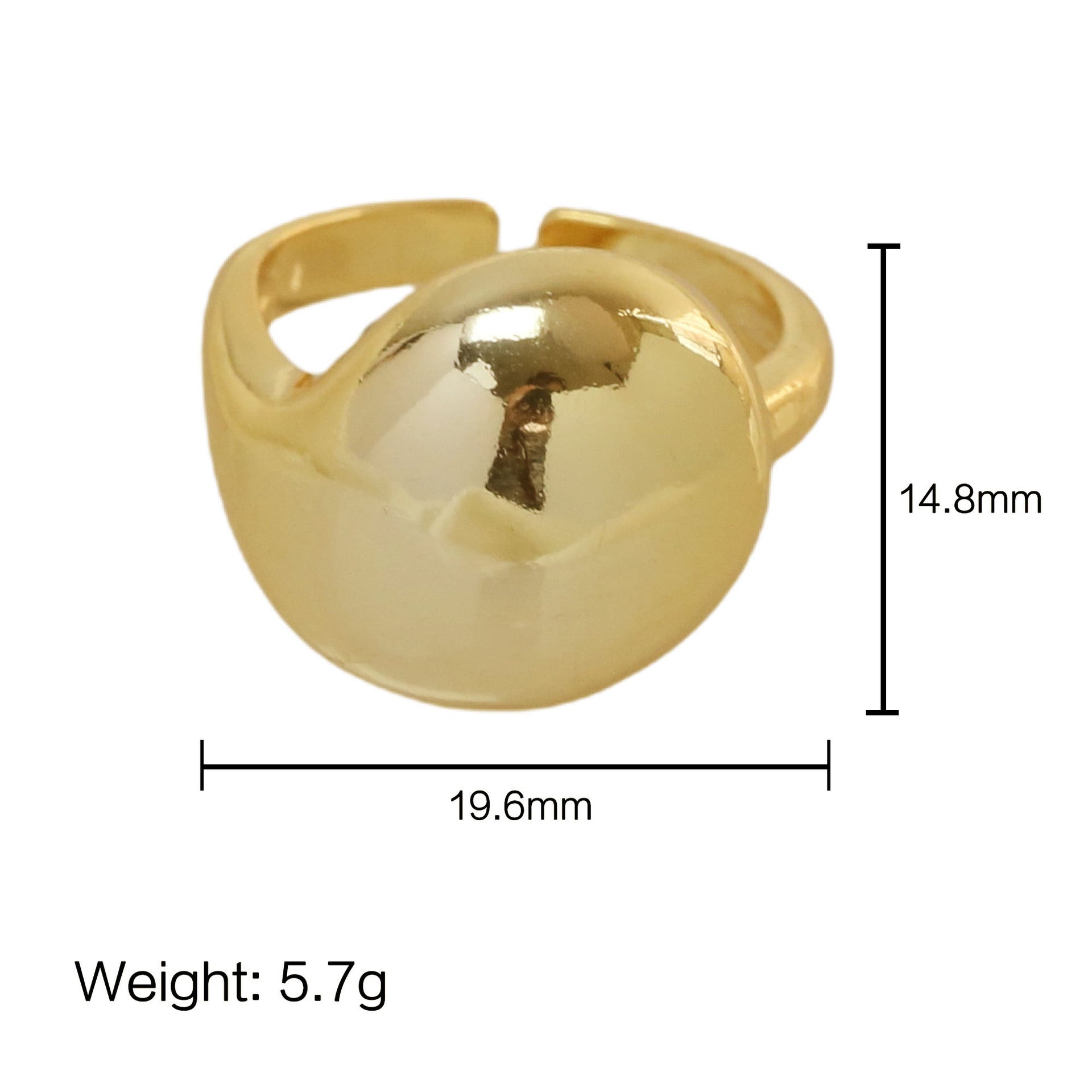 Wholesale  18K Gold Brass Geometric Glaze Comma Ring