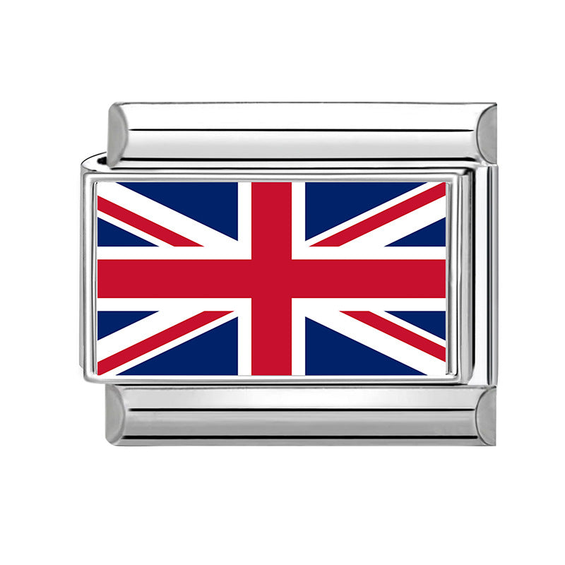 Wholesale 9mm Italian Charm Starter Bracelets DIY Flag Series Stainless Steel Composable Bracelet