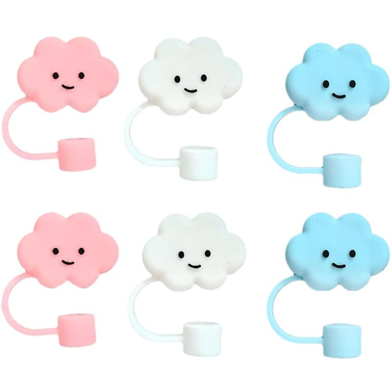 Wholesale 10pcs Cartoon cute colorful cloud dustproof straw cover
