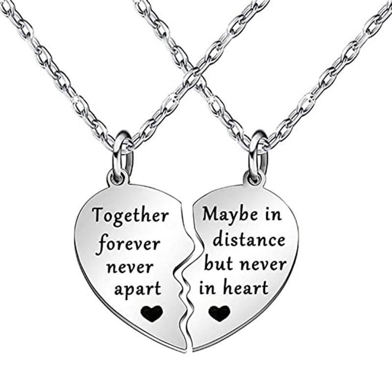 Wholesale stainless steel heart-matching couple necklace