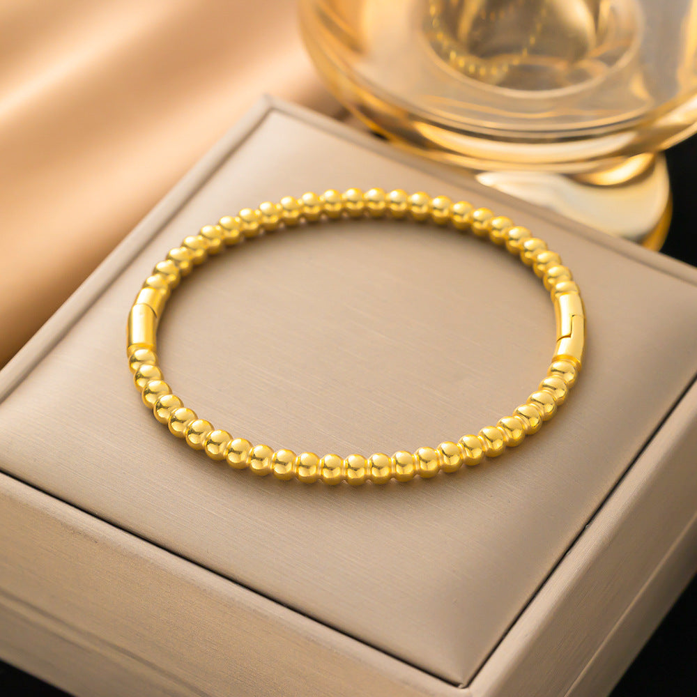 Wholesale 18K Gold Bamboo Titanium Steel Bracelet ACC-BT-Qinji006