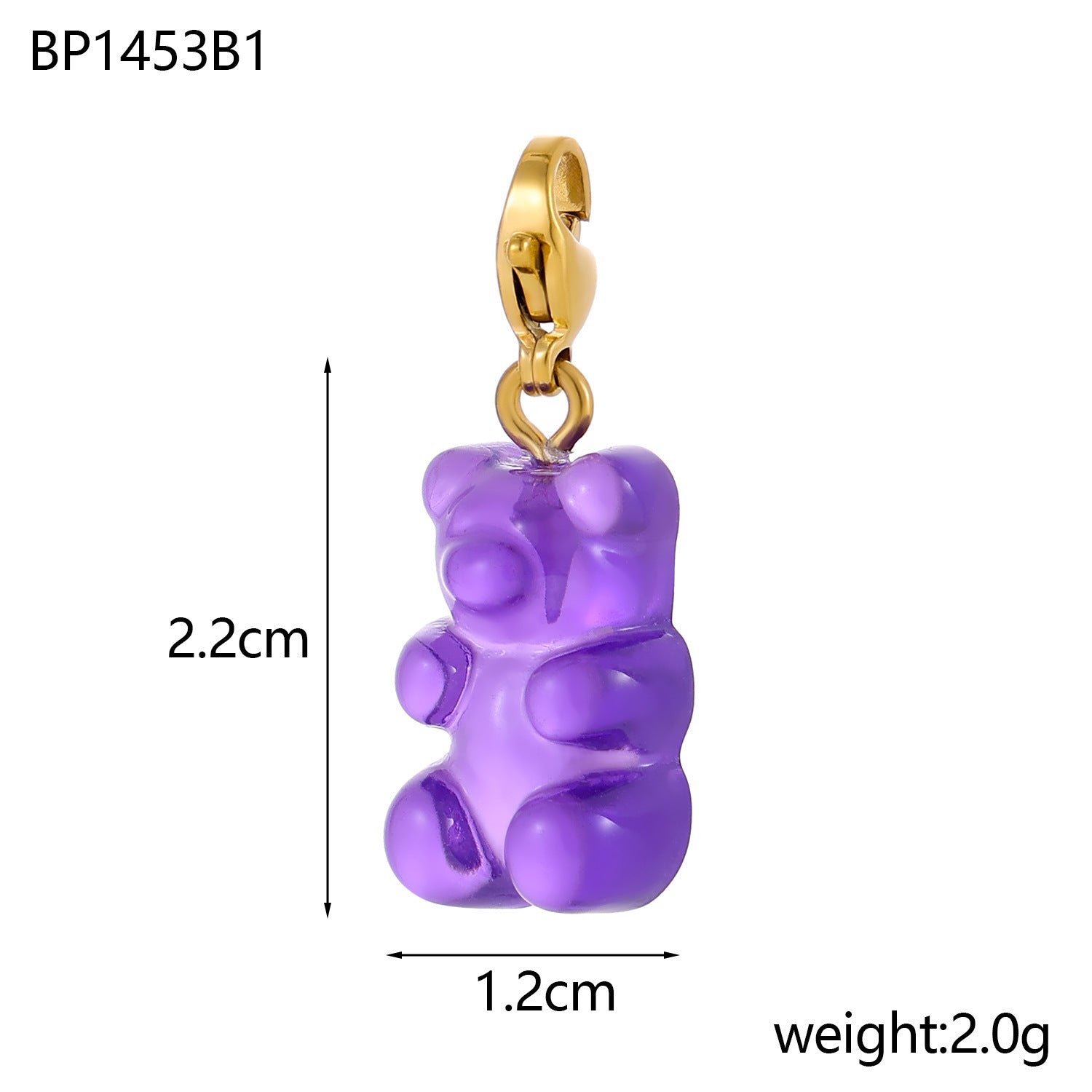 Wholesale  Macaron Colorful Bear DIY Jewelry Pendant