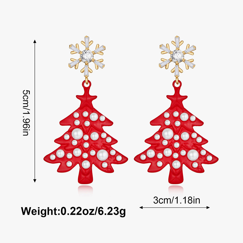 Wholesale Christmas Tree Hollow  Earrings