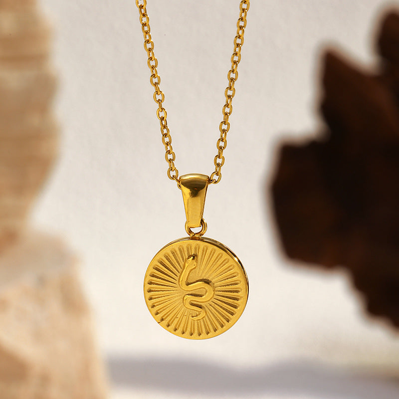 Wholesale Stainless Steel Pendant 18K Furnace Real Gold Necklace