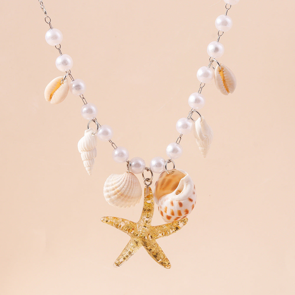 Wholesale Pearl Conch Starfish Necklaces Choker Necklaces ACC-NE-YueSen003