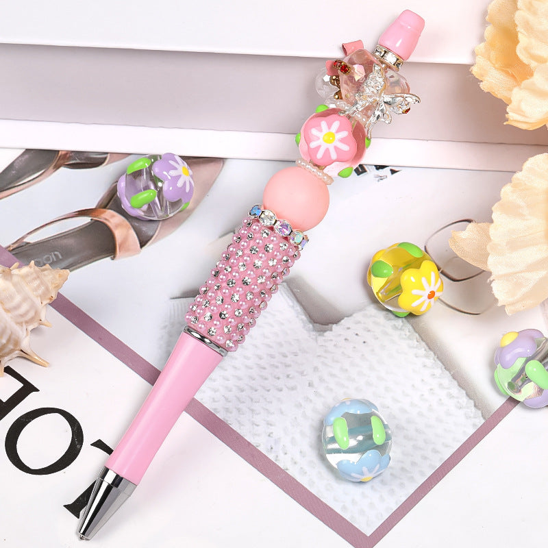 Wholesale  50pcs/pack drop oil painting beaded flowers snowflake Acrylic Beads DIY Bead Accessories