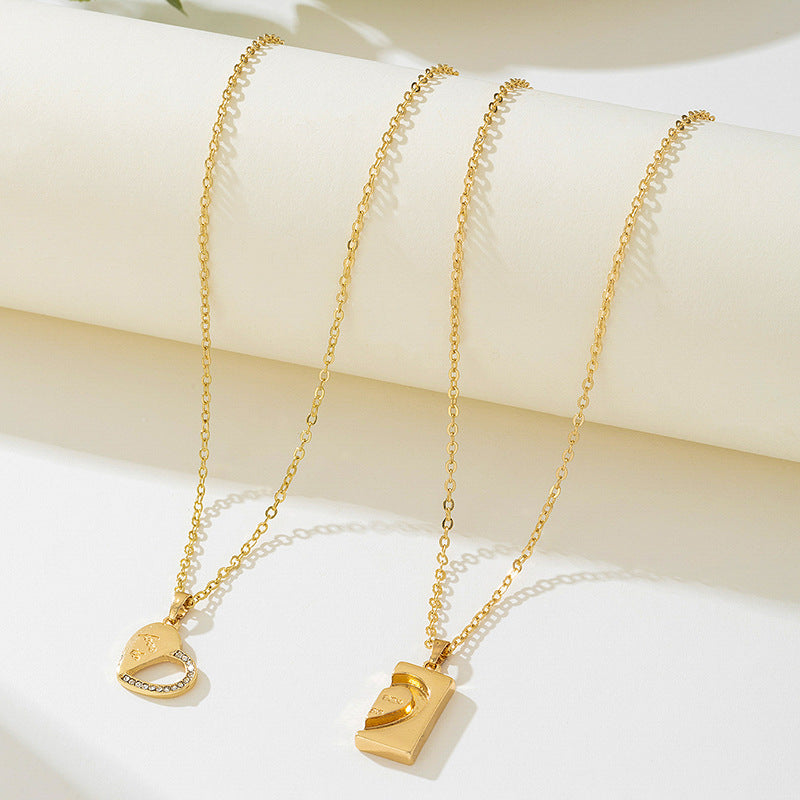 Wholesale Hollow Heart Two-in-One Valentine's Day Necklace