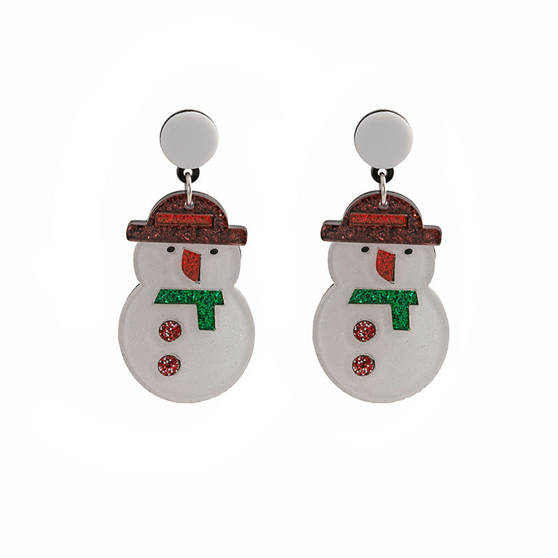 Wholesale Cartoon Christmas Santa Claus Tree Snowman Acrylic Earrings ACC-ES-MDD050