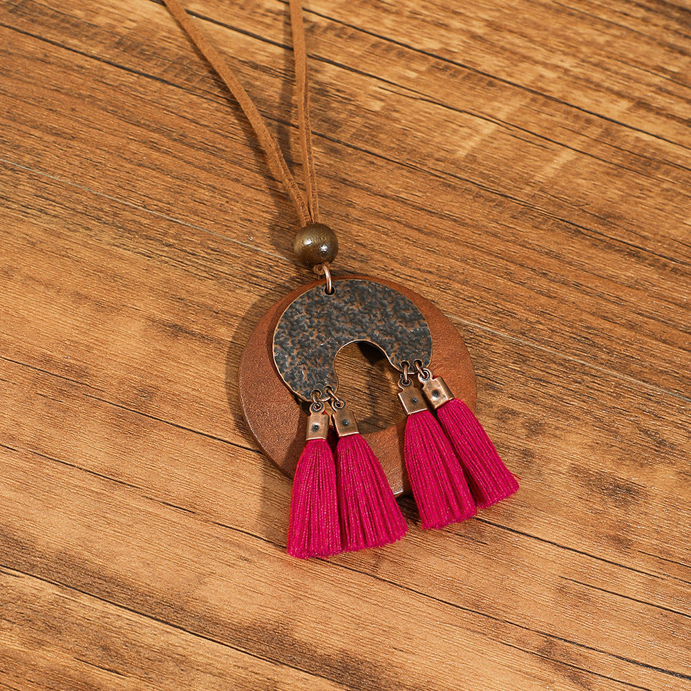 Wholesale Retro Ethnic Style Flower Shell Hollow Necklace Jewelry Accessory for Gift Boutique Resale