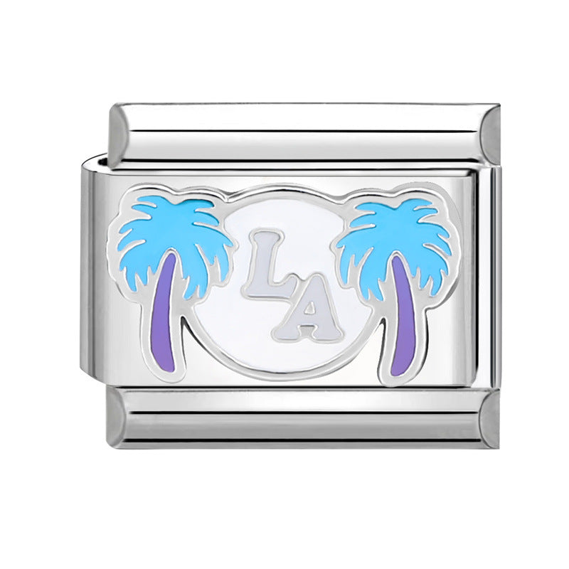 Wholesale Italian Charm Bracelet 9mm DIY Splicing Creative Pattern Stainless Steel Composable Bracelet