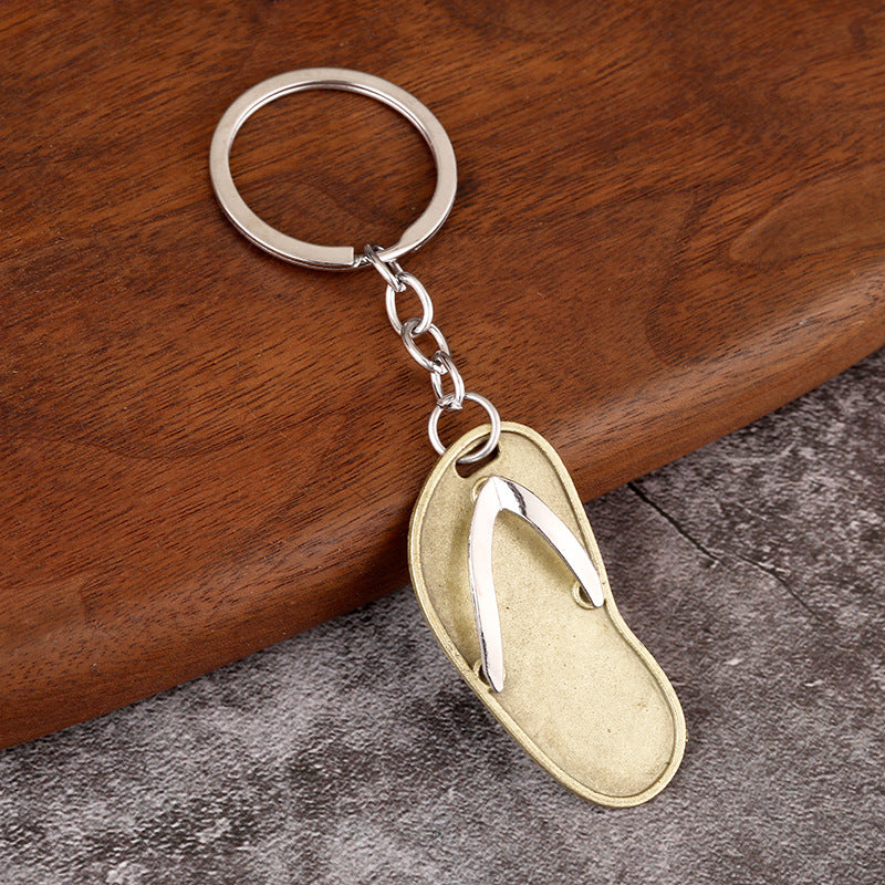 Wholesale Creative Mini Metal Slippers Keychain