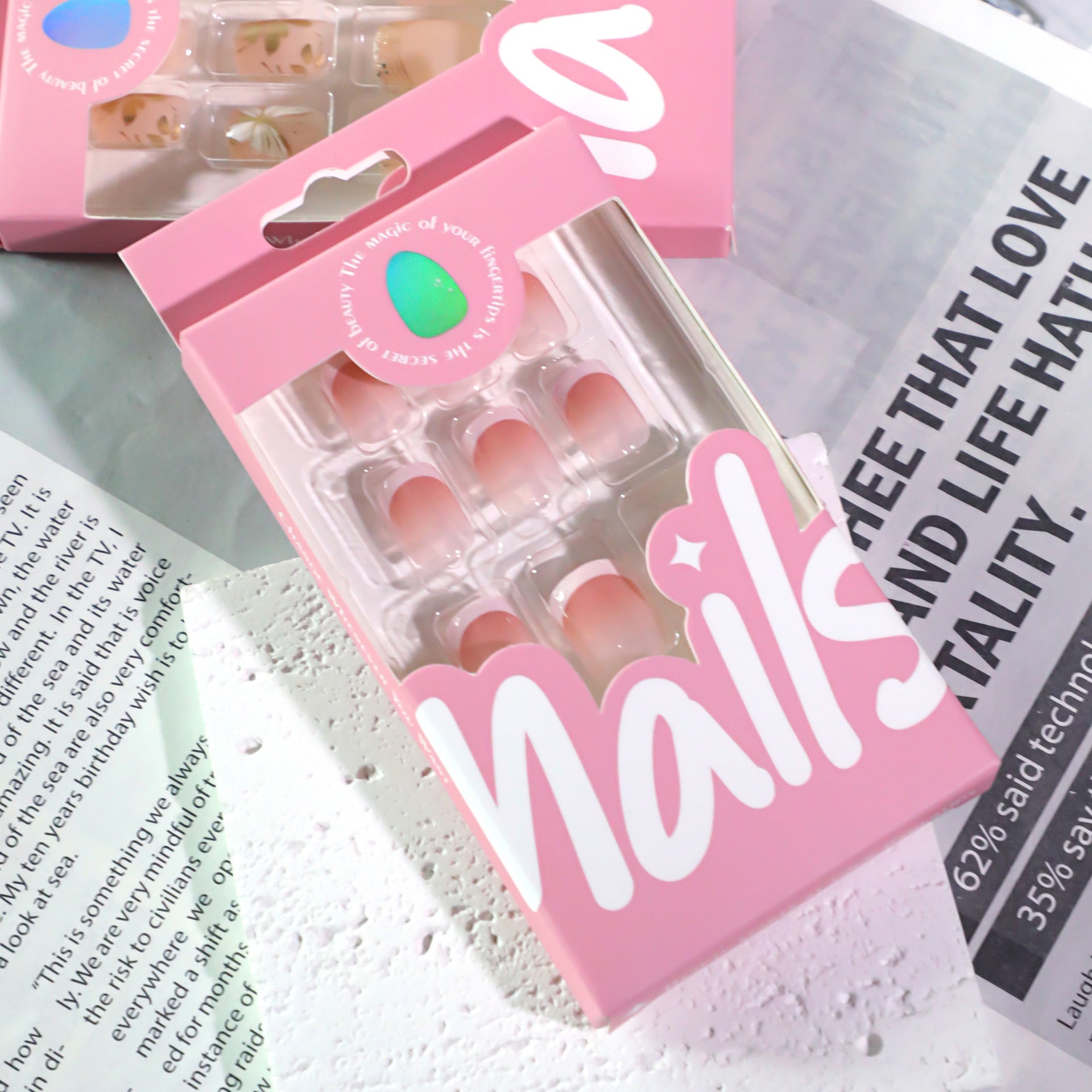 Wholesale 24 Pieces/box 3D Flowers Nails Kits Nail Stickers