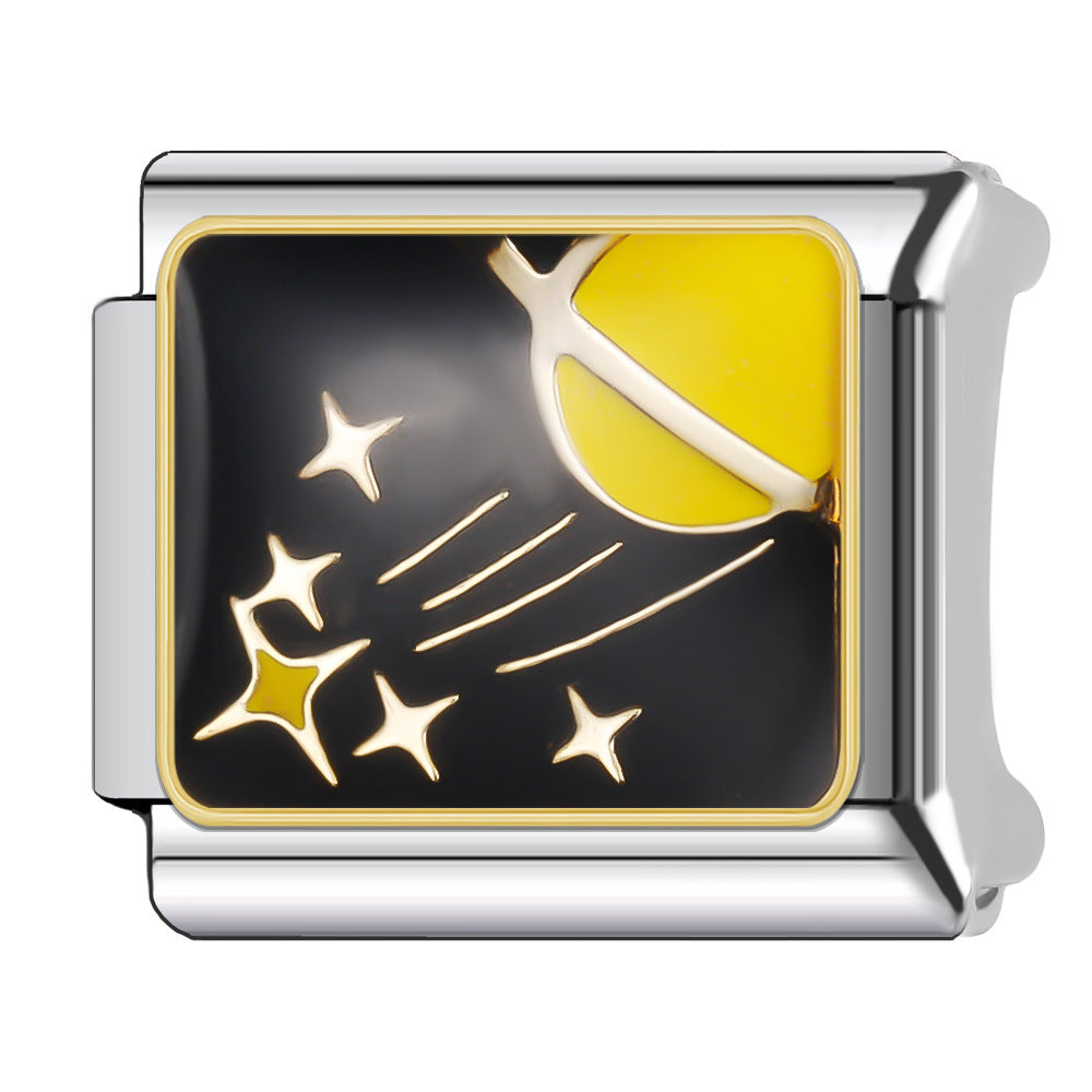 Wholesale Italian Charm Bracelet 9mm DIY Splicing Cosmic Star Series Stainless Steel Composable Bracelet