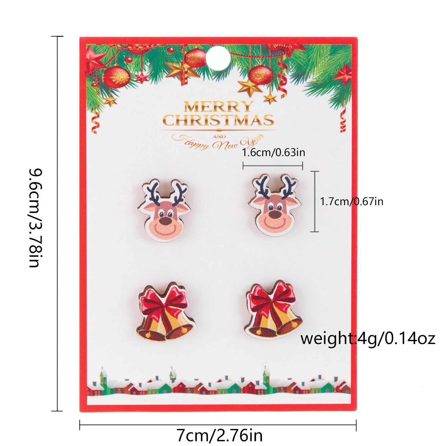 Wholesale Christmas Snowman Snowflake Wood Earrings Set ACC-ES-YingHao001