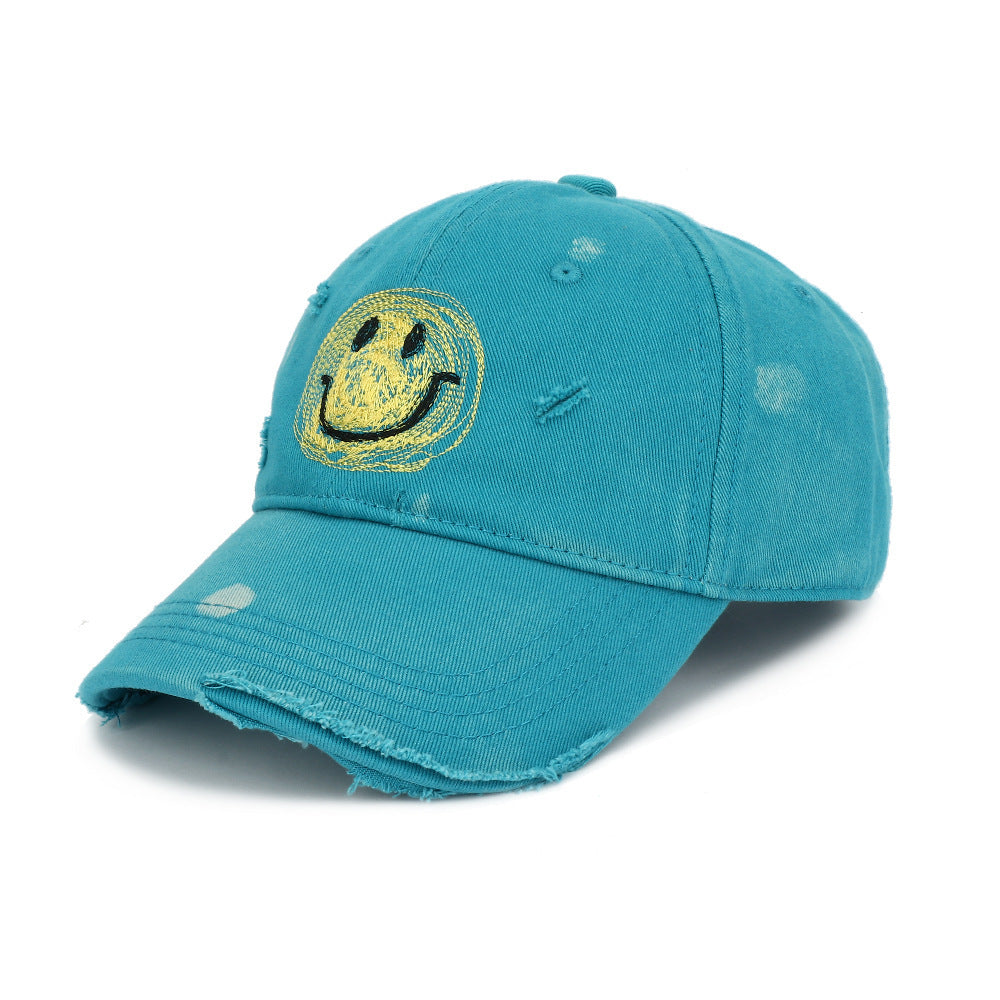 Wholesale Cute Smiling Face Ripped Cotton Baseball Cap ACC-HT-RongZhao032