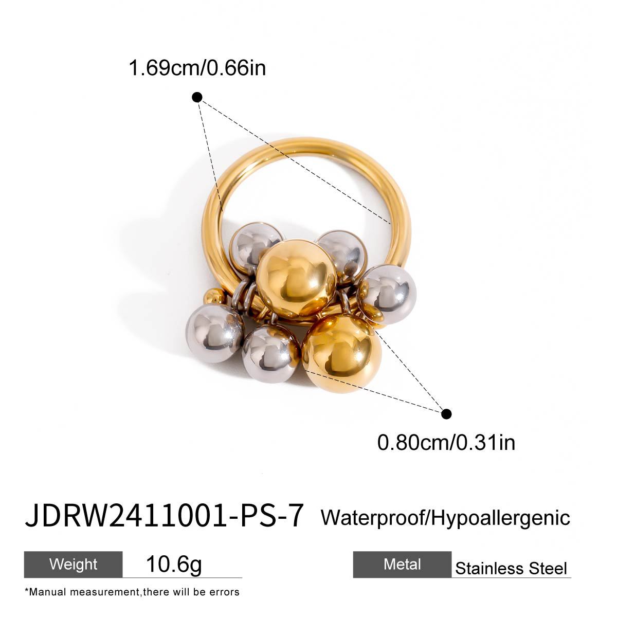 Wholesale 18k gold stainless steel gold and silver color matching small ring