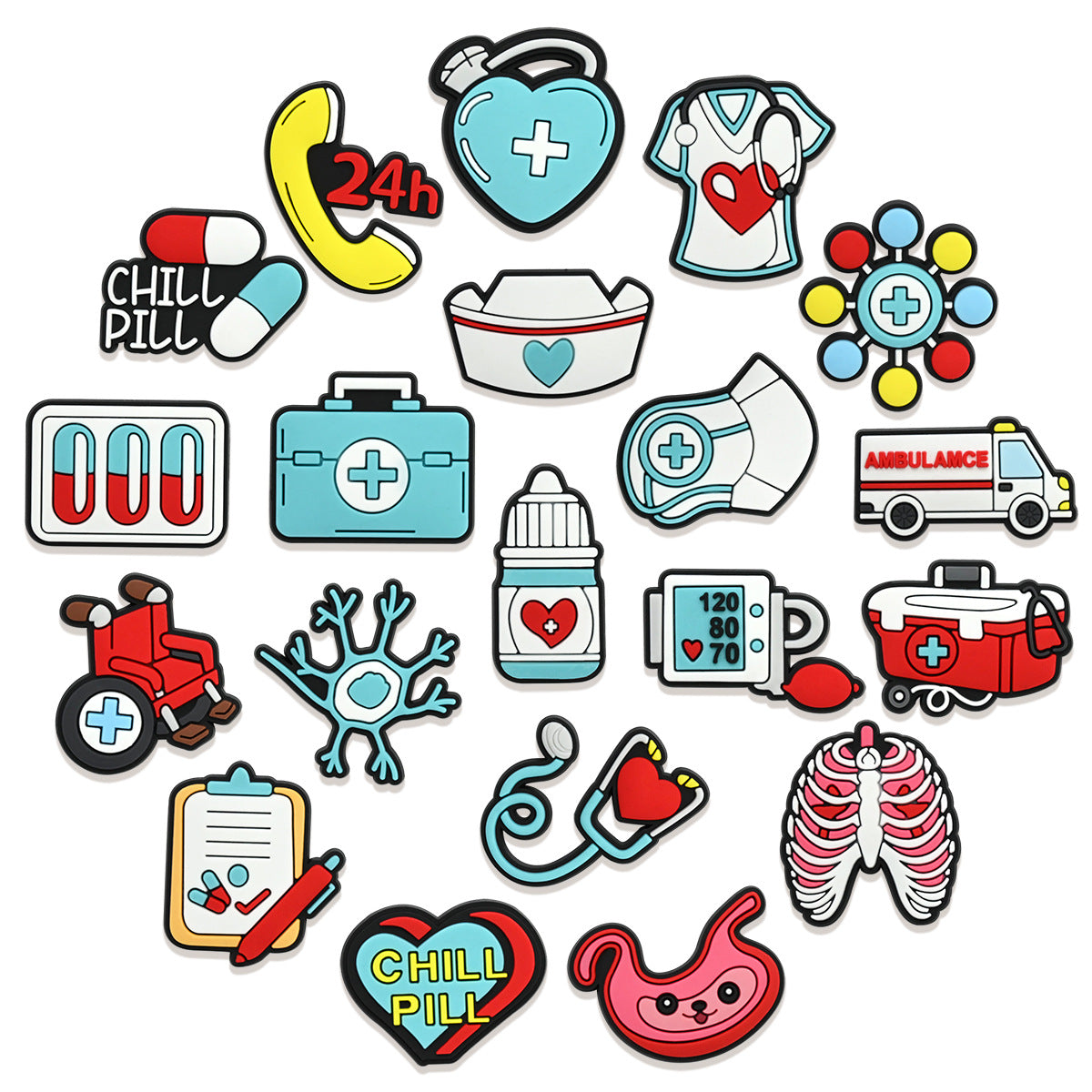 Wholesale Medical First Aid Theme PVC Shoe Charms For Clog Sandals DIY Decorative Everyday Chic Accessory For Resale