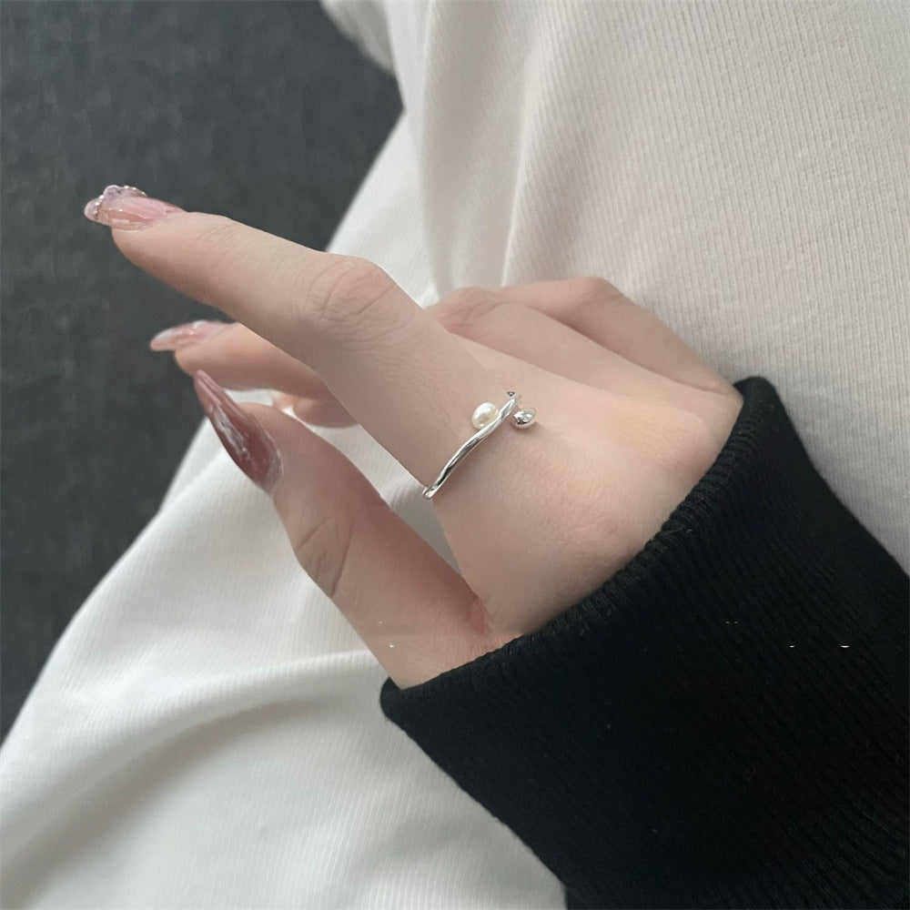 Wholesale Butterfly Pearl Ring 925 Sterling Silver Open Adjustment Index Finger Ring ACC-RS-Yues012