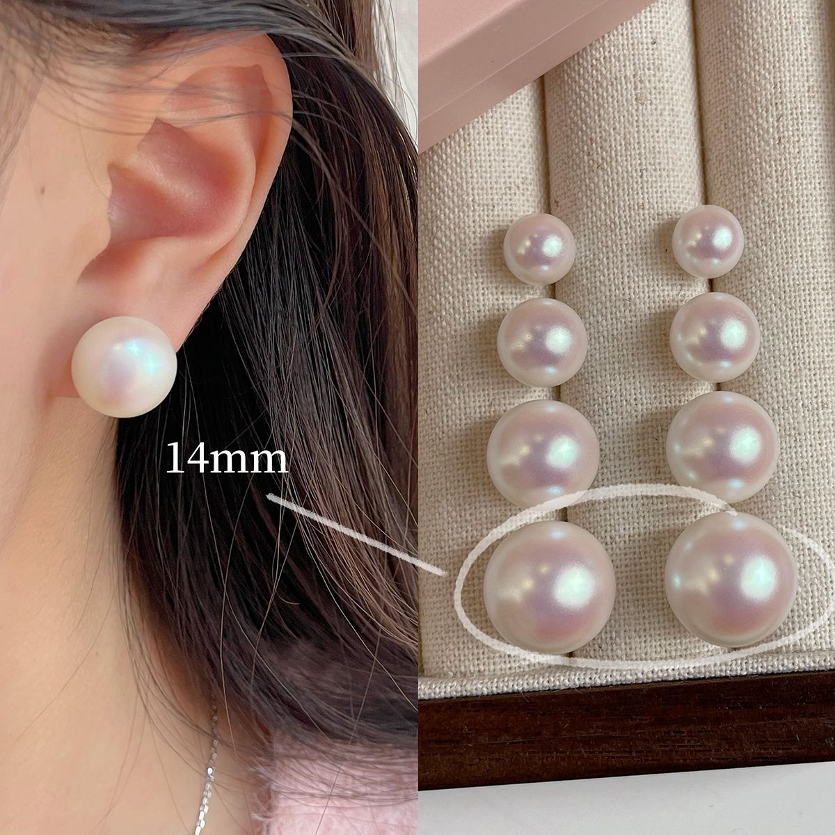 Wholesale lescent Round Pearl Earrings Exquisite  Commuting Versatile Earrings Silver Needle