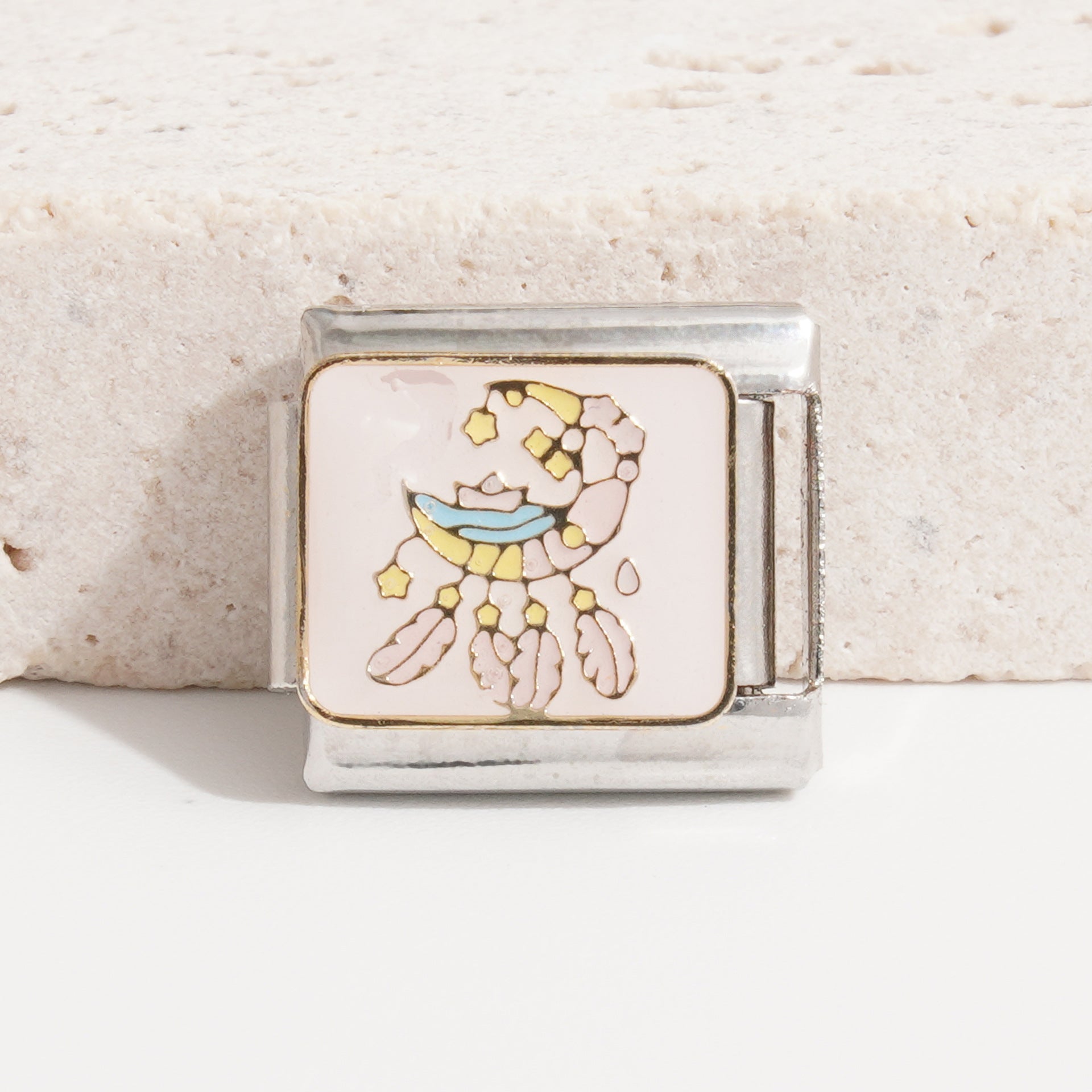 Wholesale 10pcs Italian charm bracelet 9 facial mask DIY splicing stainless steel com posable bracelet