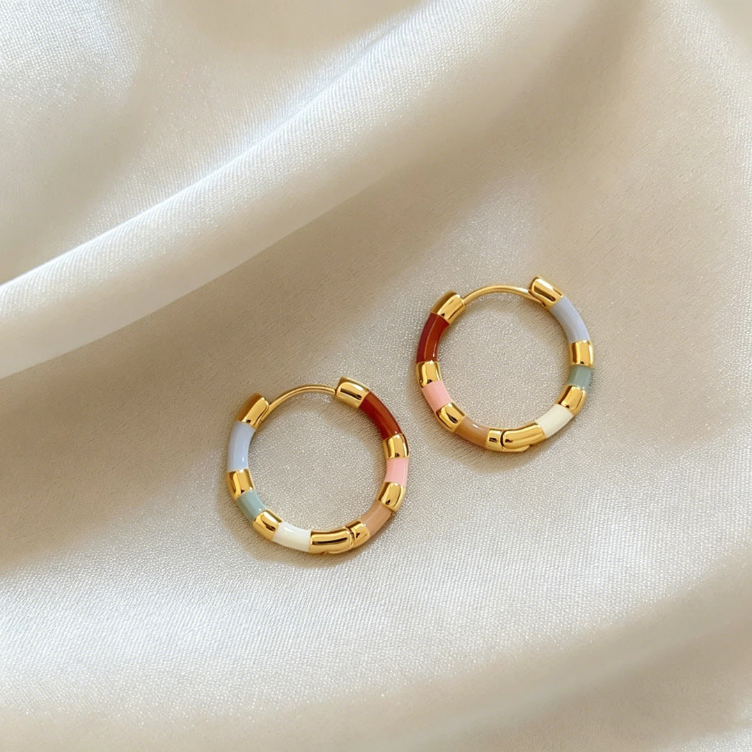 Wholesale Copper Dripping Oil Flower Earrings Chinese Vintage Style Women S Jewelry Accessory