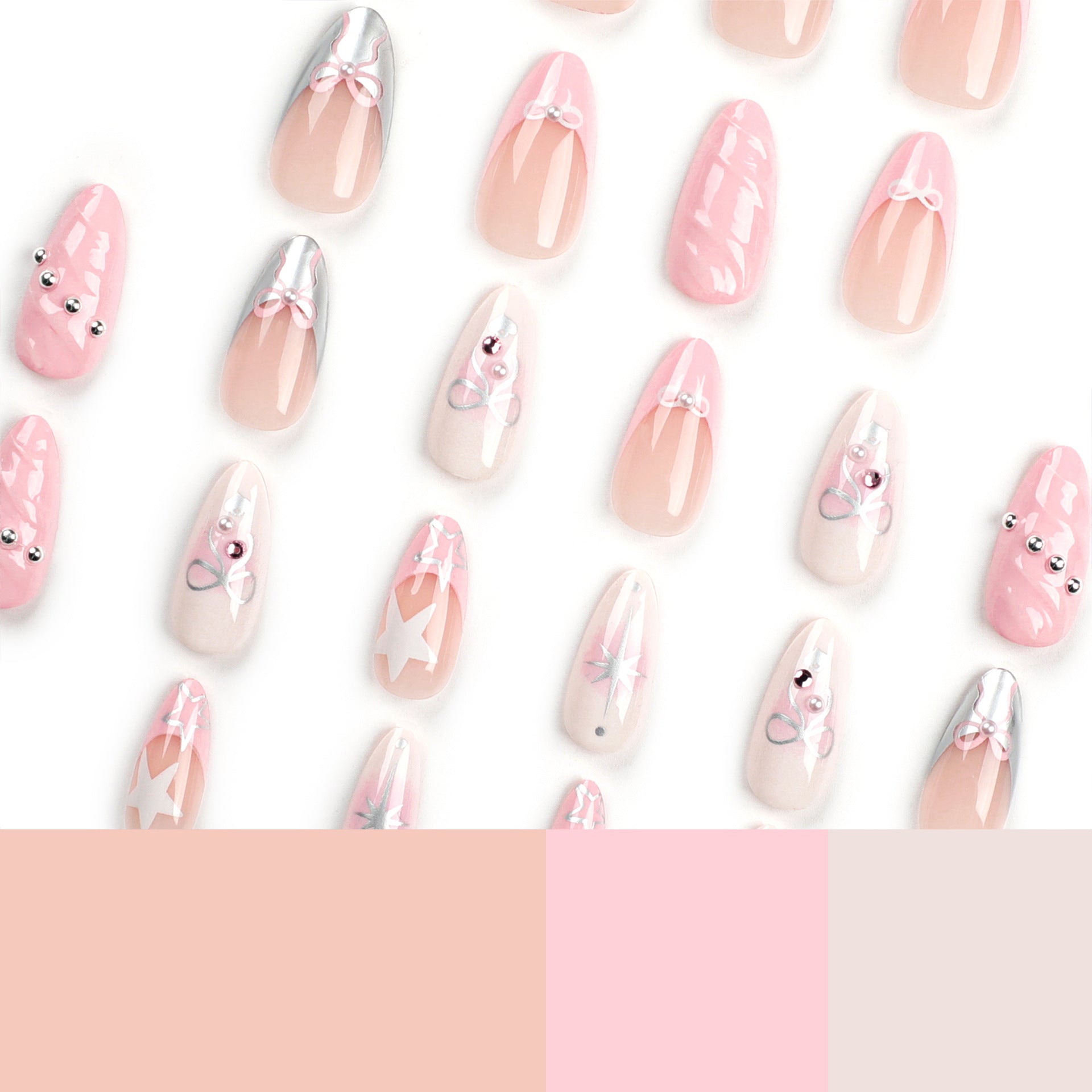 Wholesale 24 Pieces/box Press-on Nails Kits Nail Stickers ACC-NS-LeFan068