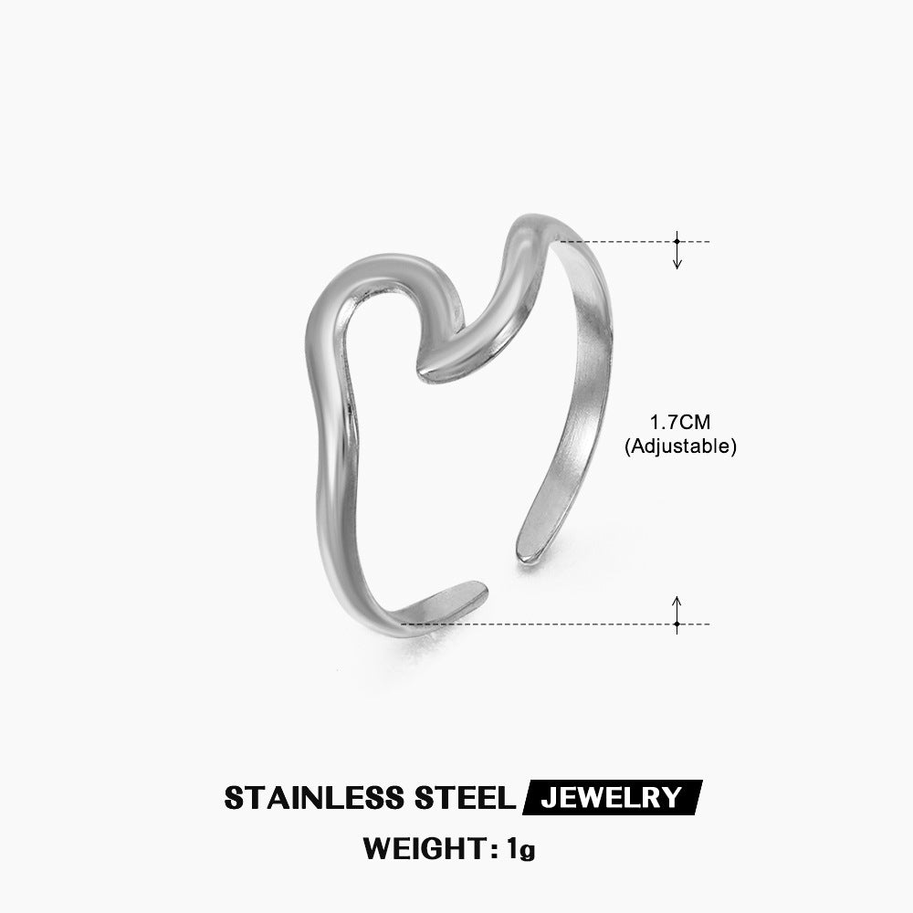 Wholesale Minimalist Irregular Stainless Steel Ring Jewelry Accessory for Boutique Resale
