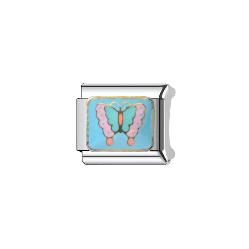 Wholesale Italian Charm Bracelet 9mm DIY Splicing Removable  Cartoon Stainless Steel Composable Bracelet