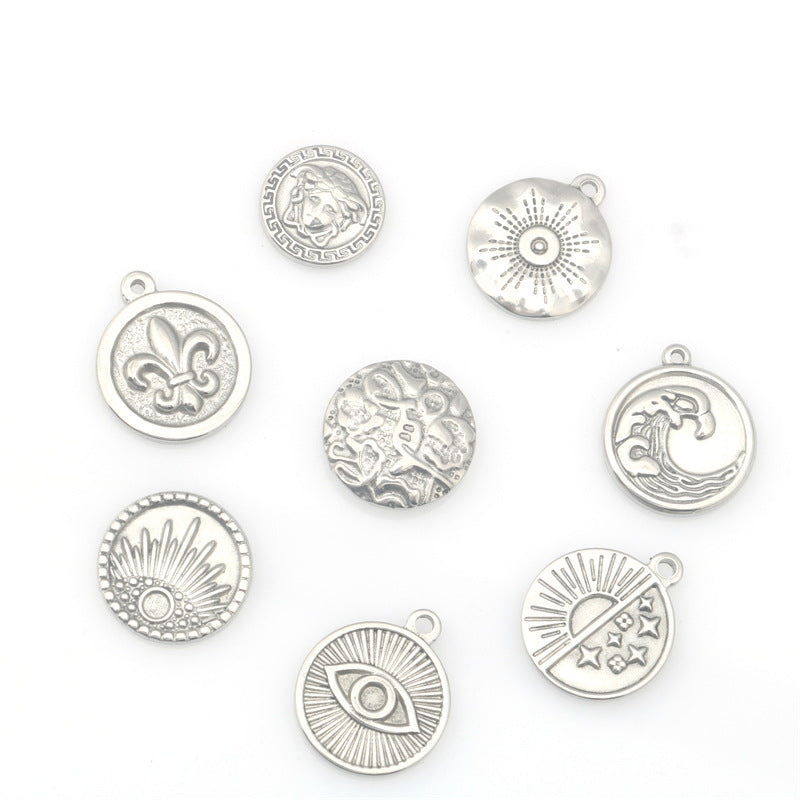 Wholesale Stainless Steel  Cross Star Round Pendant