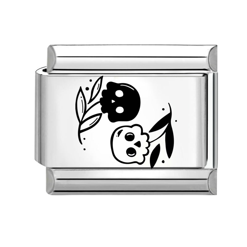 Wholesale 9mm Italian Charm Starter Bracelets DIY square Single Section Creative Stainless Steel Composable Bracelet