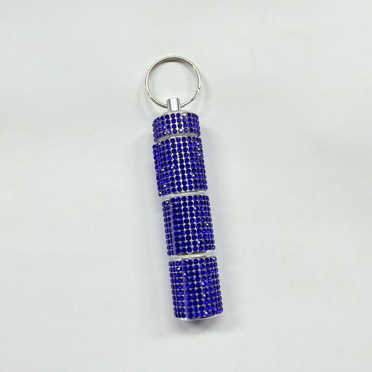 Wholesale diamond-encrusted pill bottle keychain