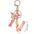 Wholesale Pink letter butterfly tassel keychain