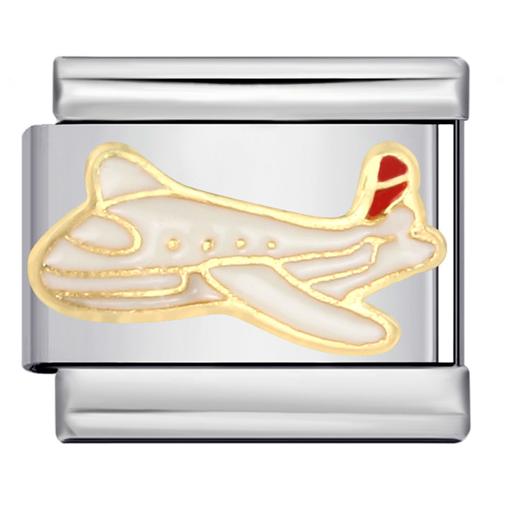 Wholesale Italian Charm Bracelet 9mm DIY Splicing Removable Transportation Series Stainless Steel Composable Bracelet