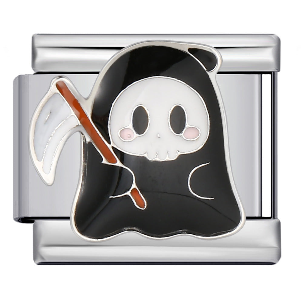 Wholesale Italian Charm Bracelet 9mm DIY Splicing Removable Gothic Halloween Element Stainless Steel Composable Bracelet