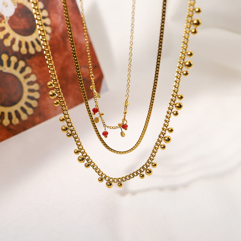 Wholesale Stacked Stainless Steel Necklace Plated 18K Gold Bohemian  Snake Chain