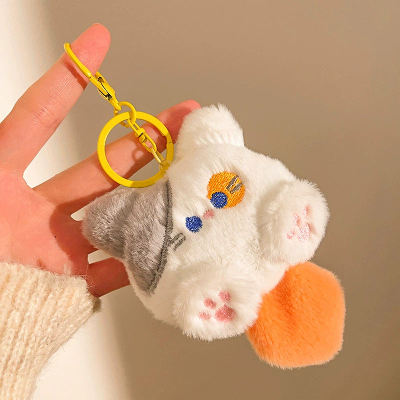 Wholesale Short Plush Cat Keychain DIY Handmade Bag Charm Women S Gift Decorative Boutique Resale