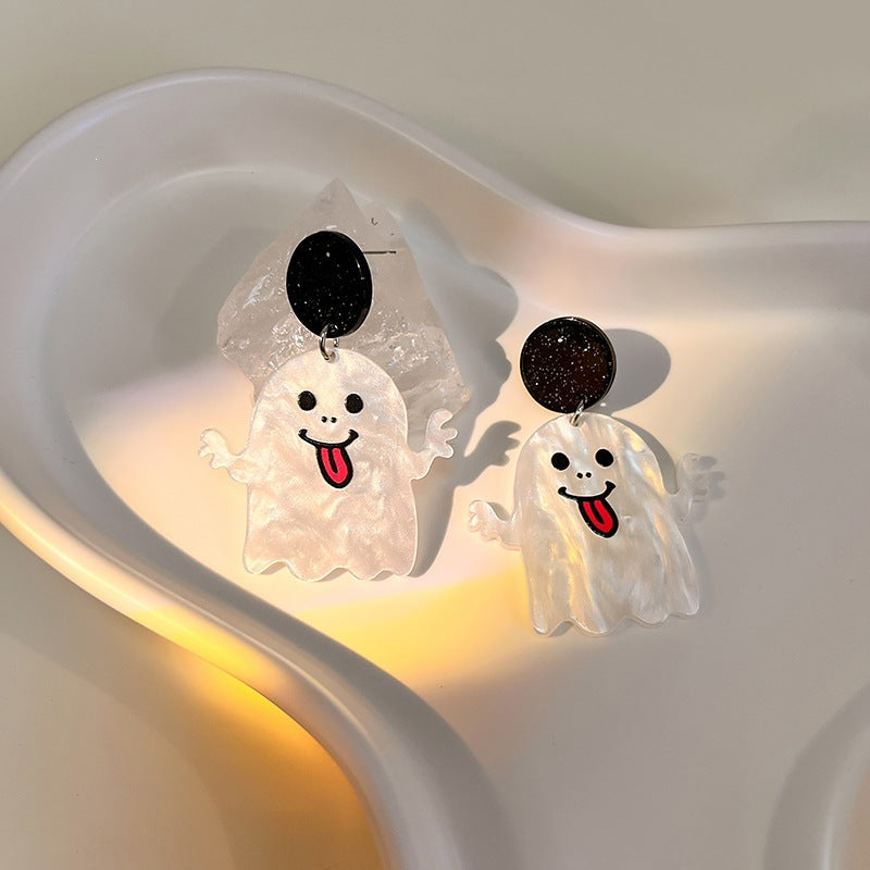 Wholesale  Ghost  Web Acrylic Earrings Cartoon Funny Earrings Fashion Accessory