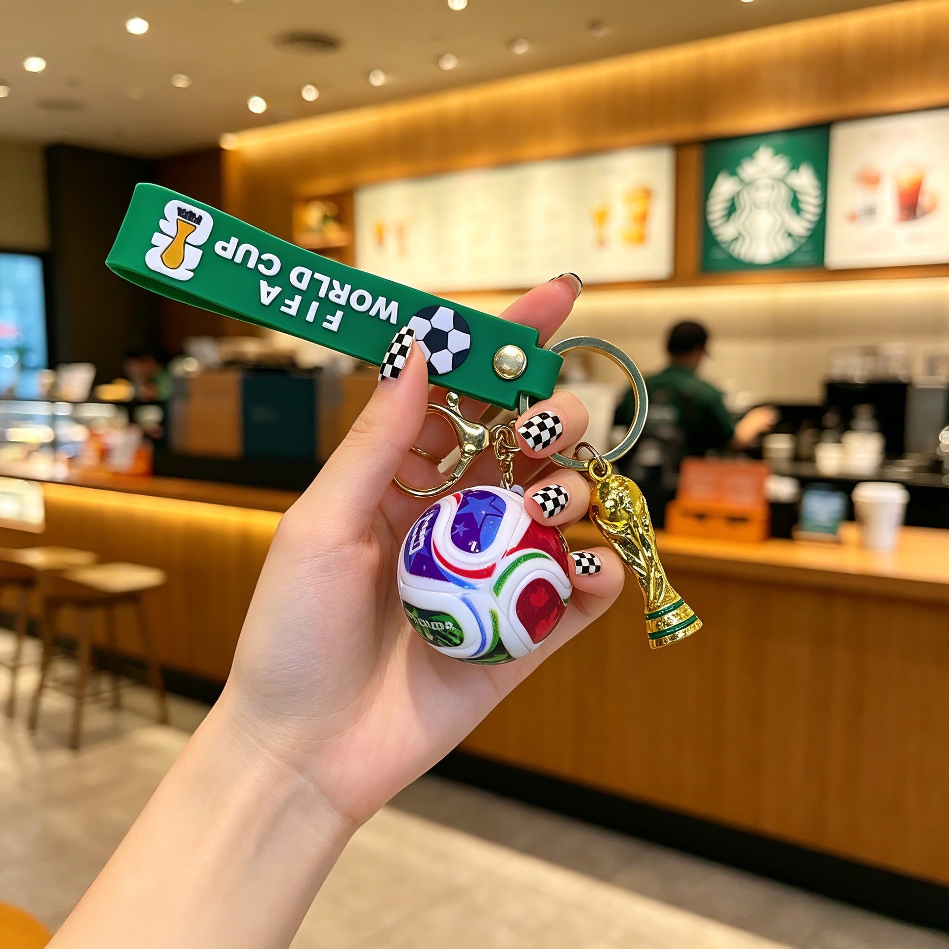 Wholesale PVC World Cup Soccer Keychain Cartoon Bag Charm Car Key Accessory