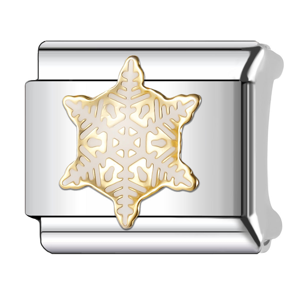 Wholesale Italian Charm Bracelet 9mm DIY Splicing Gold Chess Series Stainless Steel Composable Bracelet