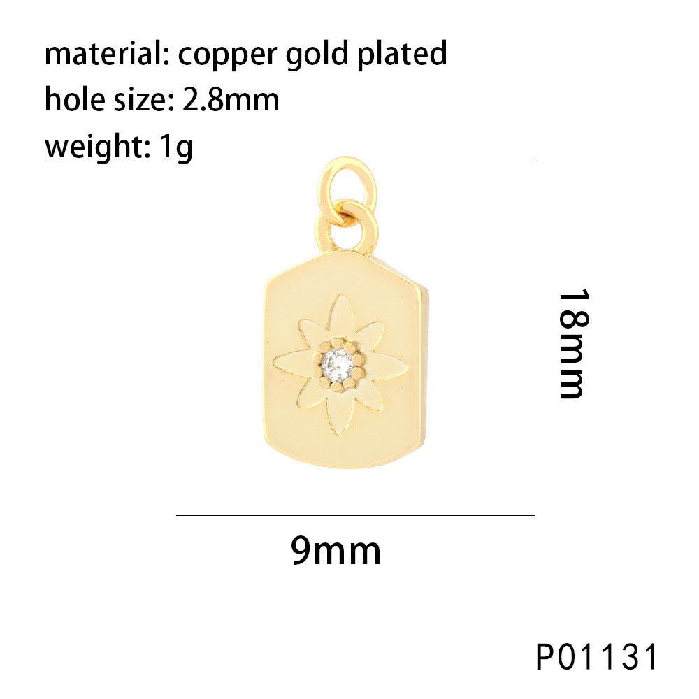 Wholesale Micro-inlaid star and moon six-pointed star round heart pendant