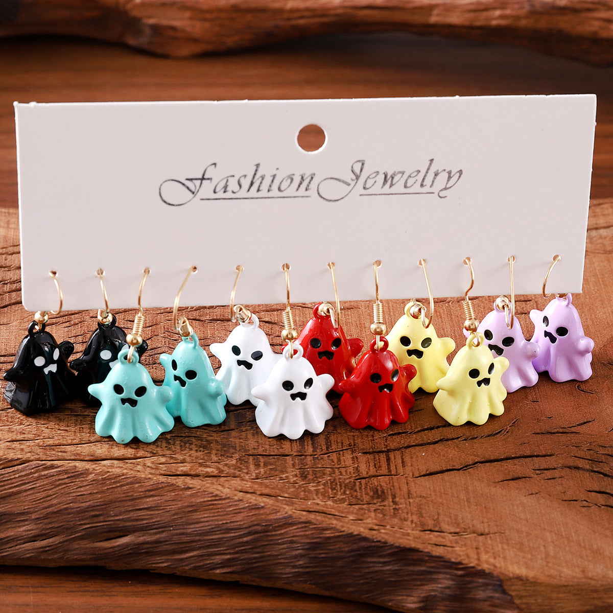 Wholesale  Gothic Ghost Three-Dimensional Metal Pendant Earrings