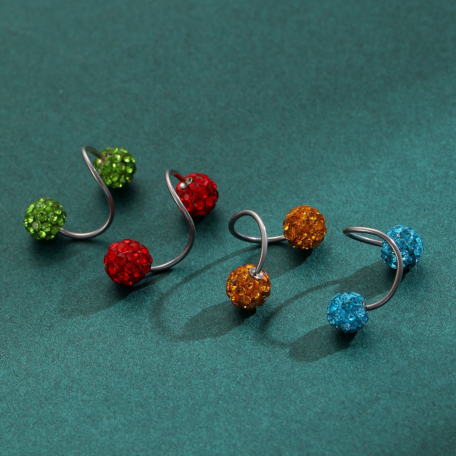 Wholesale Alloy Electroplated Screw Back Stud Earrings Spiral Ball Geometric Design For Women Stylish Jewelry Accessory