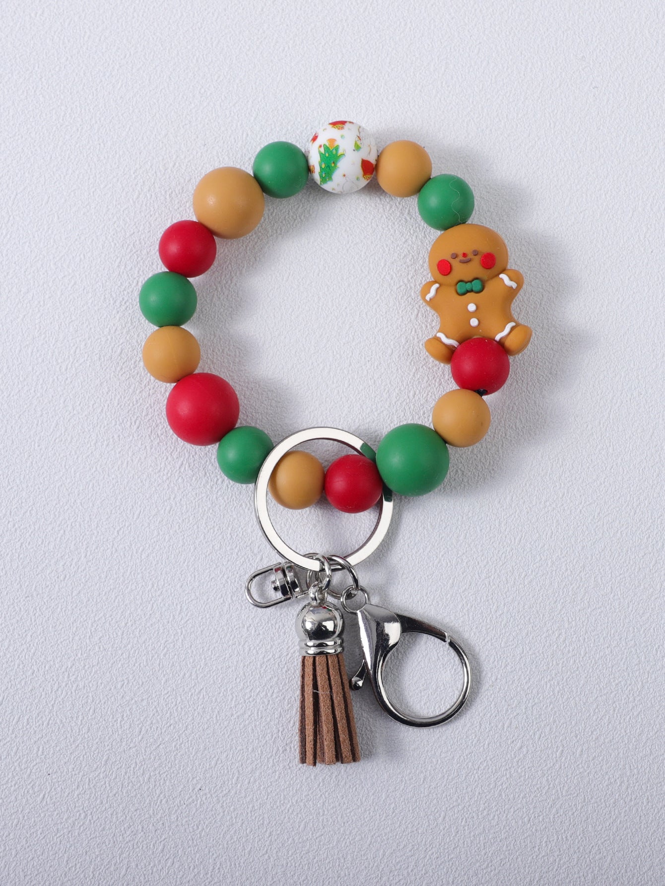 Wholesale Christmas 3D Silicone Cartoon DYI Beaded Keychain ACC-KC-JiuYa018
